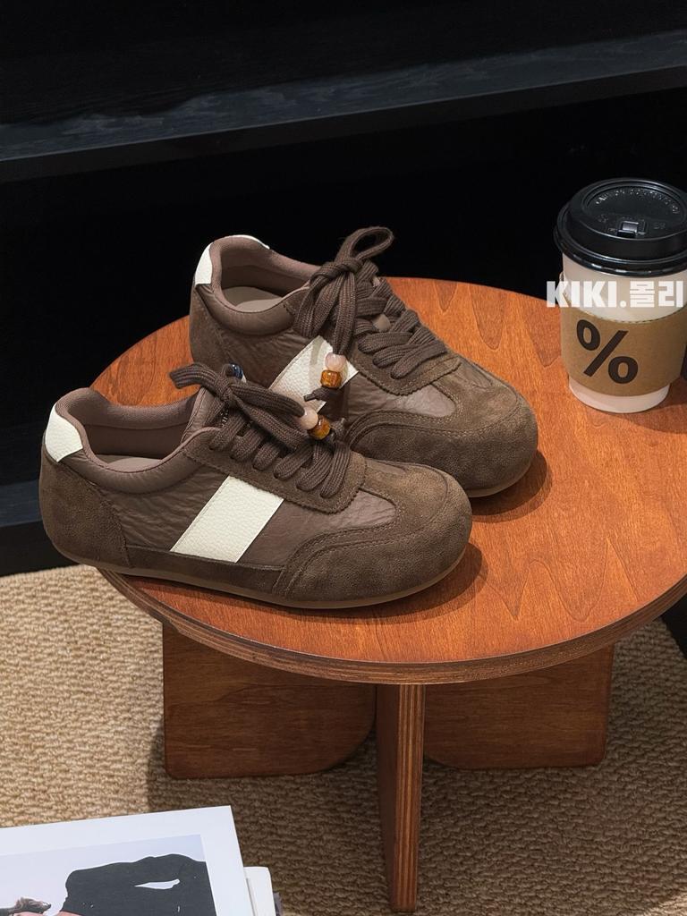 Ретро Парижские немецкие тренировочные кроссовки женские инс прилив 2025 ранняя осень новинка внутренняя высота увеличение цветовая гамма платформа повседневные спортивные туфли женские