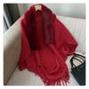 Winter Warm Shawl Knitting Thick Women's Loose Shawl with Faux Fur for Evening Dresses Wedding