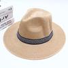 Cowboy Hat Large Brim Sun Protection Men Women Hat Geometric Pattern Decoration Summer Casual Fishing Hat