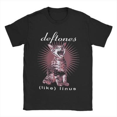 Уличная футболка Летняя Винтажная Рок-н-ролл Deftones Хипстерские футболки Футболка из чистого хлопка Футболки с ретро-принтом с коротким рукавом