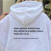 Dear Person Behind Me Hoodie Personalised Be Kind Message Hoody Mental Health Awareness Hoodies Long Sleeve Sweatshirt Pullovers