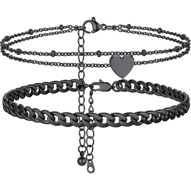 PROSTEEL Модный браслет на щиколотку для женщин, дизайн в виде наручников/с индивидуальным текстом, браслет на щиколотку из нержавеющей стали 316L, серебристый/Золотой/Черный тон, Низкий