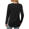 GMXIA Autumn Women's Solid Color Long Sleeve Top Round Neck Loose Casual Base Shirt