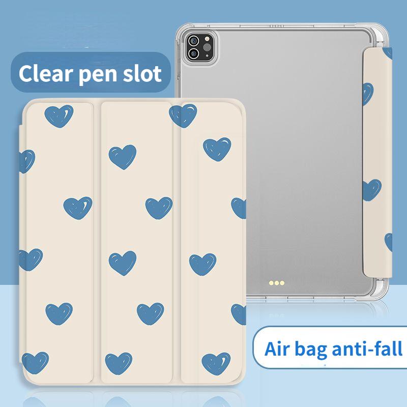 Для iPad 2022 gen10 10,9 CASE Простой любовный стиль, интеллектуальный защитный чехол-раскладушка Air4/5 10,9 mini4/5/6 с подставкой для карандашей