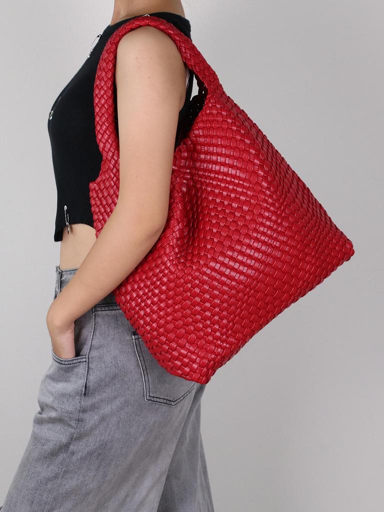 Легкая плетеная сумка-ведро в европейском и американском стиле - большая вместительная сумка и сумка через плечо для женщин