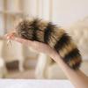 Plush Raccoon Tail Keyring Furry Animal Bag Charm 1pc Faux Fur Keychain with Soft Pompom for Purse and Keys