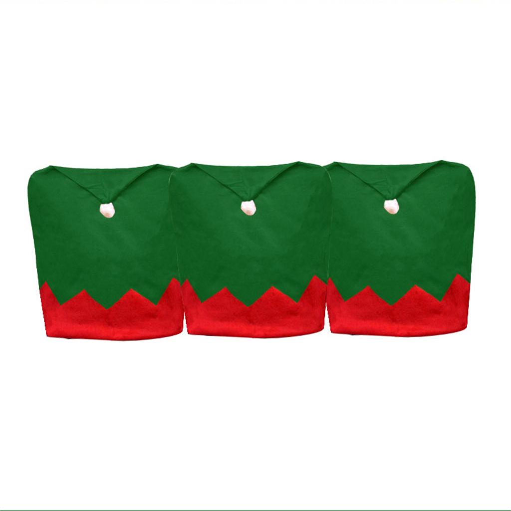 Green Santa Hat Christmas Chair Back Cover Christmas Decoration for Home 2023 New Year Decor Table Ornaments 70cmx50cm