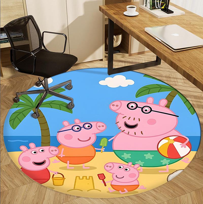 Cartoon animation Pattern Round Rug, Indoor/Outdoor Mat, for Picnic, Gameroom, Bedroom, Office, Living Room, Home Decor Carpet, Birthday Gift