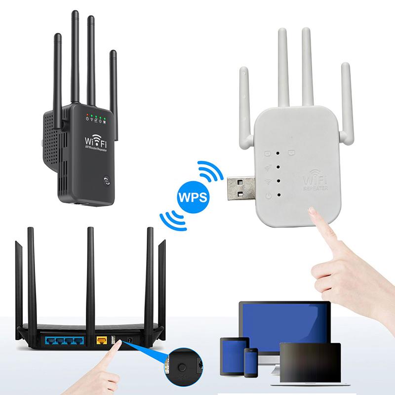 Усилитель Wi-Fi Сигнала 2.4G Беспроводной Повторитель Wi-Fi Интернета 300 Мбит/с 4 Антенны Дальнего Действия С Портом Ethernet Для Дома