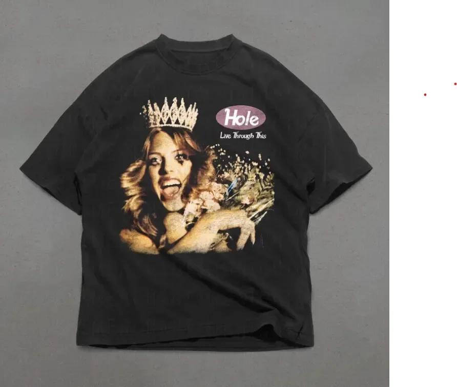 Hole Live Through This TShirt Vintage Comfort Colors s Oversized Band Tee