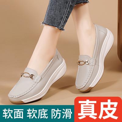 Весенние лоферы, одинарная обувь, женская обувь на платформе, повседневная обувь, женская повседневная обувь для среднего возраста, женская обувь