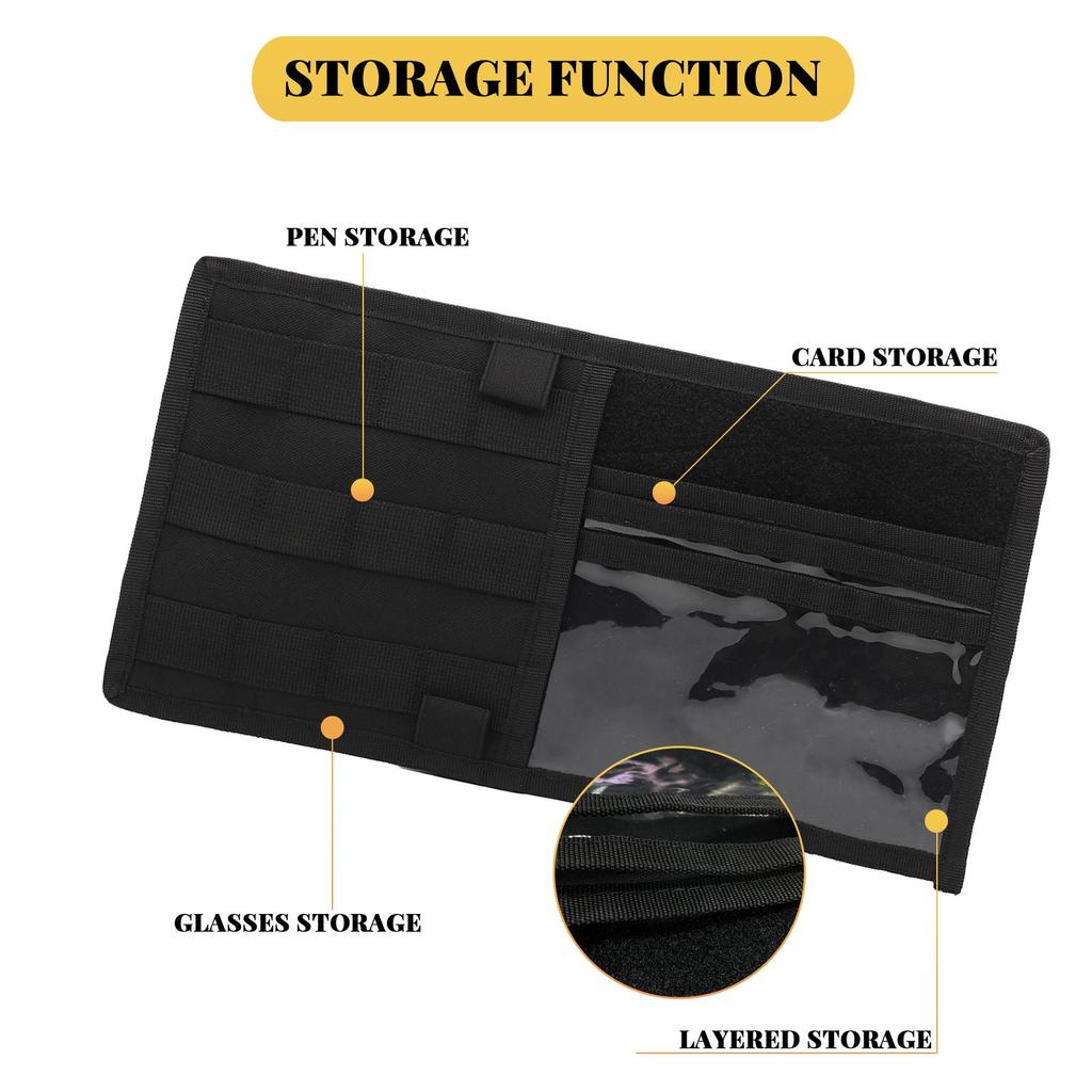 Universal Tactical Car Sun Visor MOLLE Vehicle Truck Pouch CD Card Pen Map Multi-pocket Storage Organizer Bag Holder