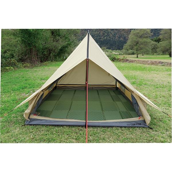 Captain Stag Ua 0067 [trekker Two Pole Lodge Uv  For 3 4 People  Khaki]