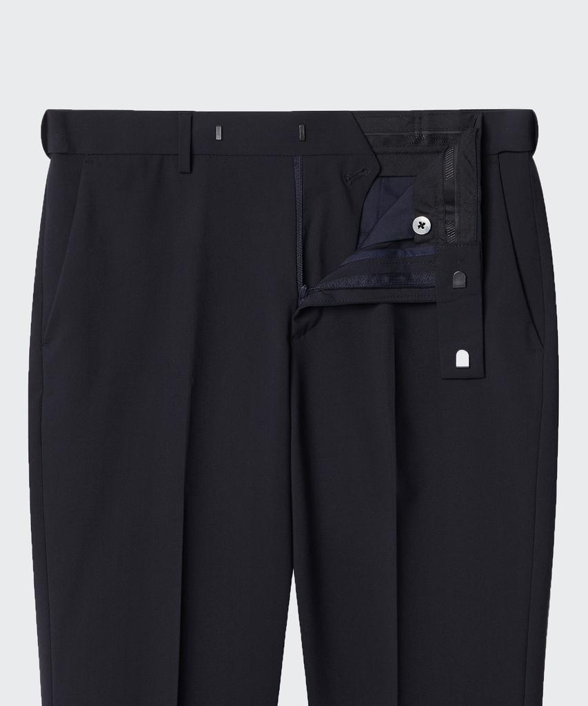 MUSINSA STANDARD [Cooltandard] Relaxed Tapered Hidden Banding Crop Slacks [Navy]