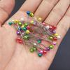 100Pcs/Box 38mm Colorful Round Pearl Head Needles Stitch Straight Push Sewing Pins For Dressmaking DIY Sewing Tools Positioning