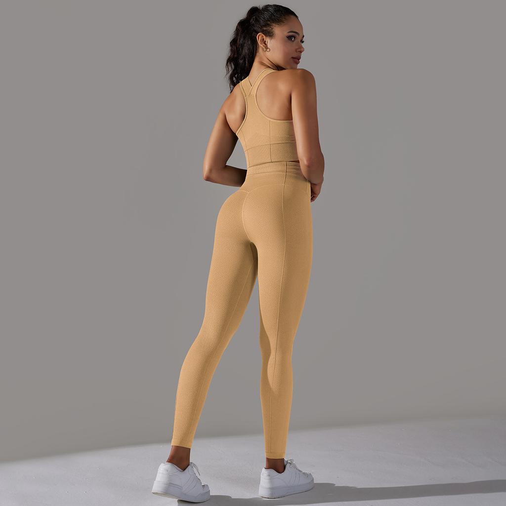 Auroth женский комплект из 2 предметов, спортивная одежда для йоги, бесшовный бюстгальтер, спортивные штаны с высокой талией, комплект для фитнеса, костюмы для бега в тренажерном зале