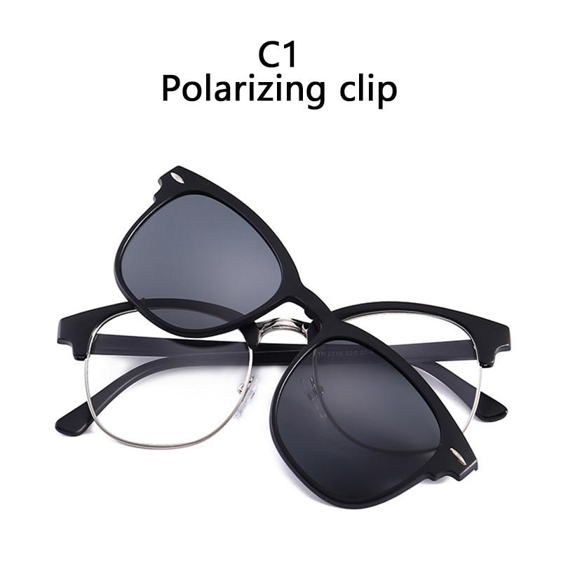 Polarized Sunglasses Men Women 5 In 1 Magnetic Clip On Glasses Optical Prescription Eyeglass Frames Magnet Clips