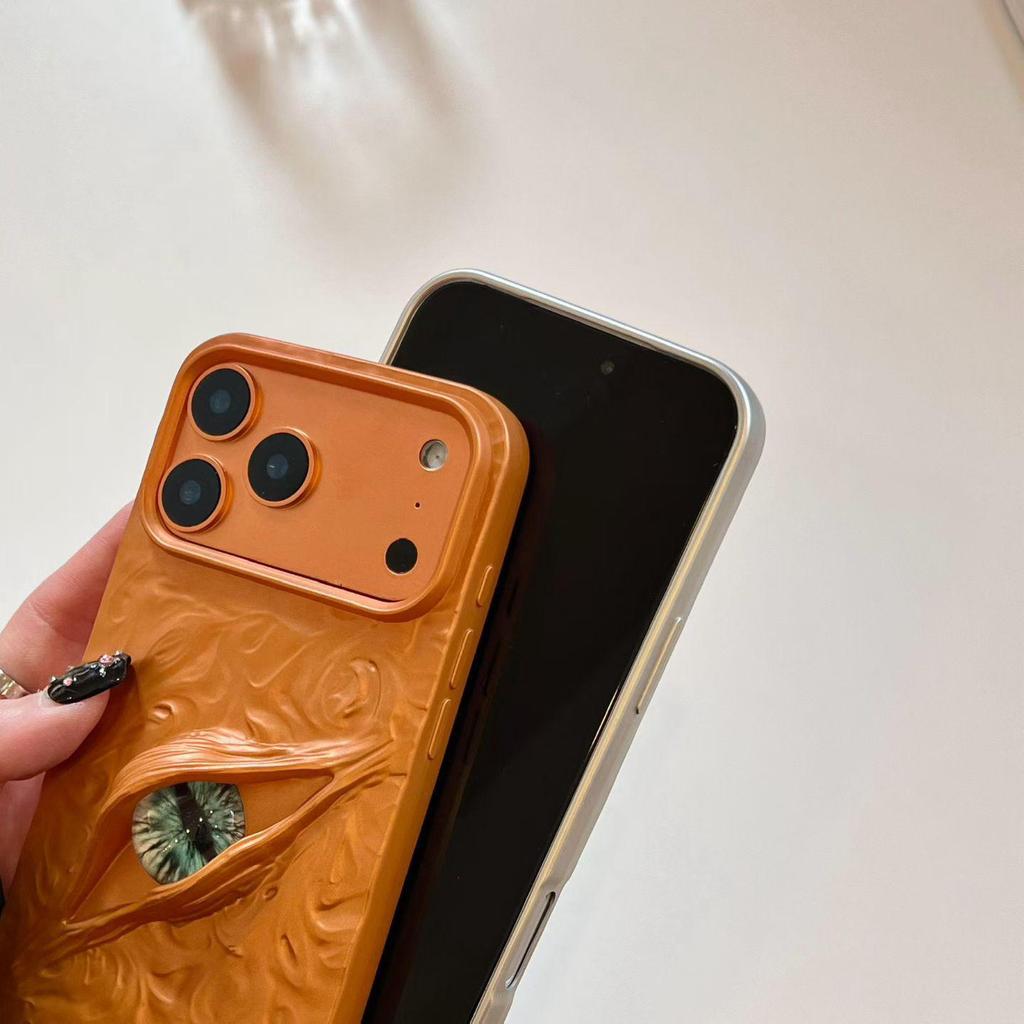 iPhone 17 Pro Max Orange Phone Case: Anti-Fall, Soft, Frosted, Electroplated Finish for Apple 15, 14, 11