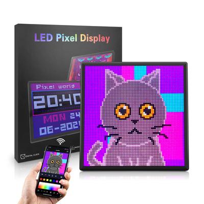 Умный светодиодный пиксельный дисплейный модуль, программируемое приложение для управления, сделай сам, аниме, забавный текст, цифровые игровые часы для настольной стены, декор игровой комнаты