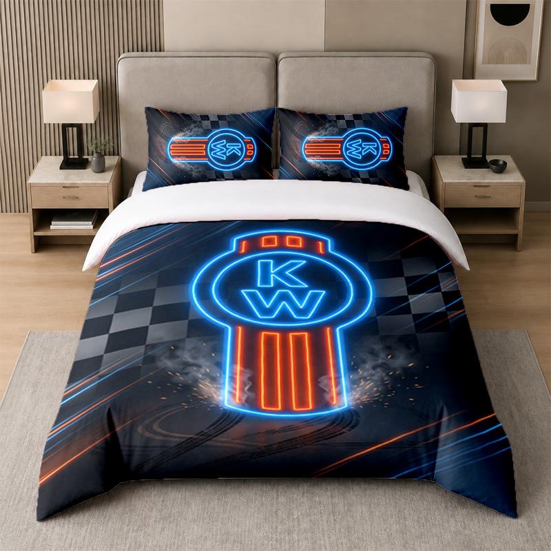 3Pcs Bedding SetKenworth Soft Bed Sheet and Two Pillowcases Home Bedroom Decor