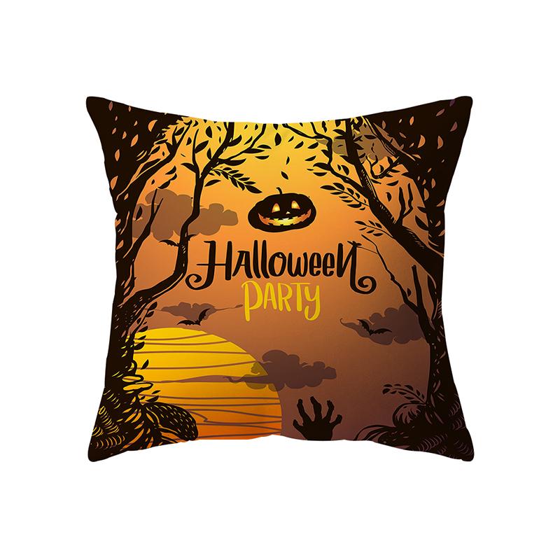 Devil Pumpkin Throw Pillow Cover Witch Halloween Theme Throw Pillow Cover Sofa Chair Bed Cushion Cover Home Decor