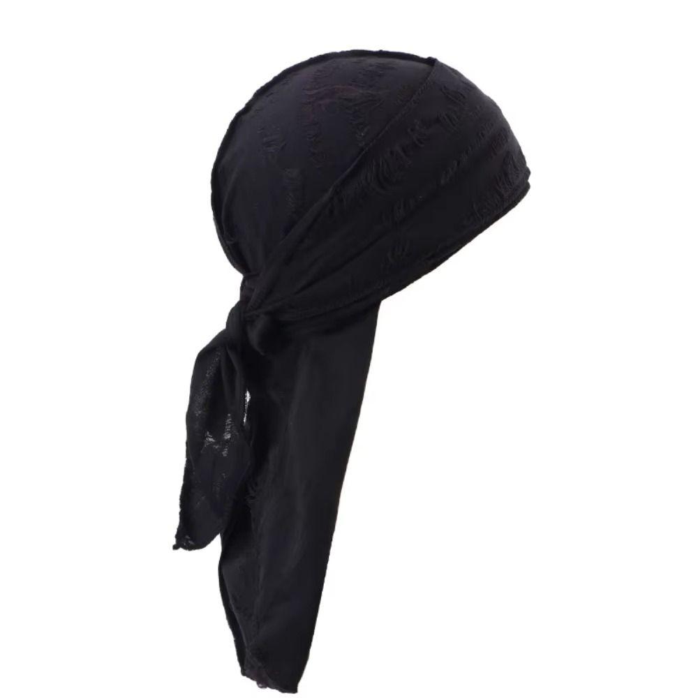 Cotton Long Tail Pirate Cap Headband Hole Bandana Cap Punk Hip Hop Bandana Headscarf  Moto Bike