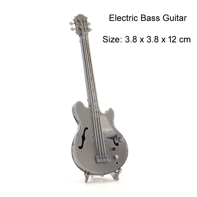 3D Metal Instrument Puzzle Set: Guitar, Bass, Piano, Drums, Cello - Perfect Birthday Gift