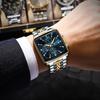 POEDAGAR Luxury Business Man Wristwatch Chronograph Waterproof Luminous Calendar Watch For Men Square Quartz Men's Watches