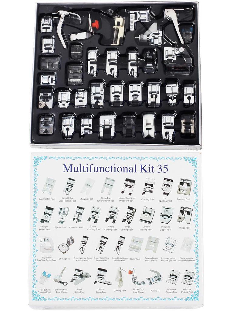 Набор многофункциональных прижимных лапок для швейной машины - 32 шт., 42 шт., 48 шт., 52 шт., 62 шт., 72 шт. Доступны варианты «Делюкс»