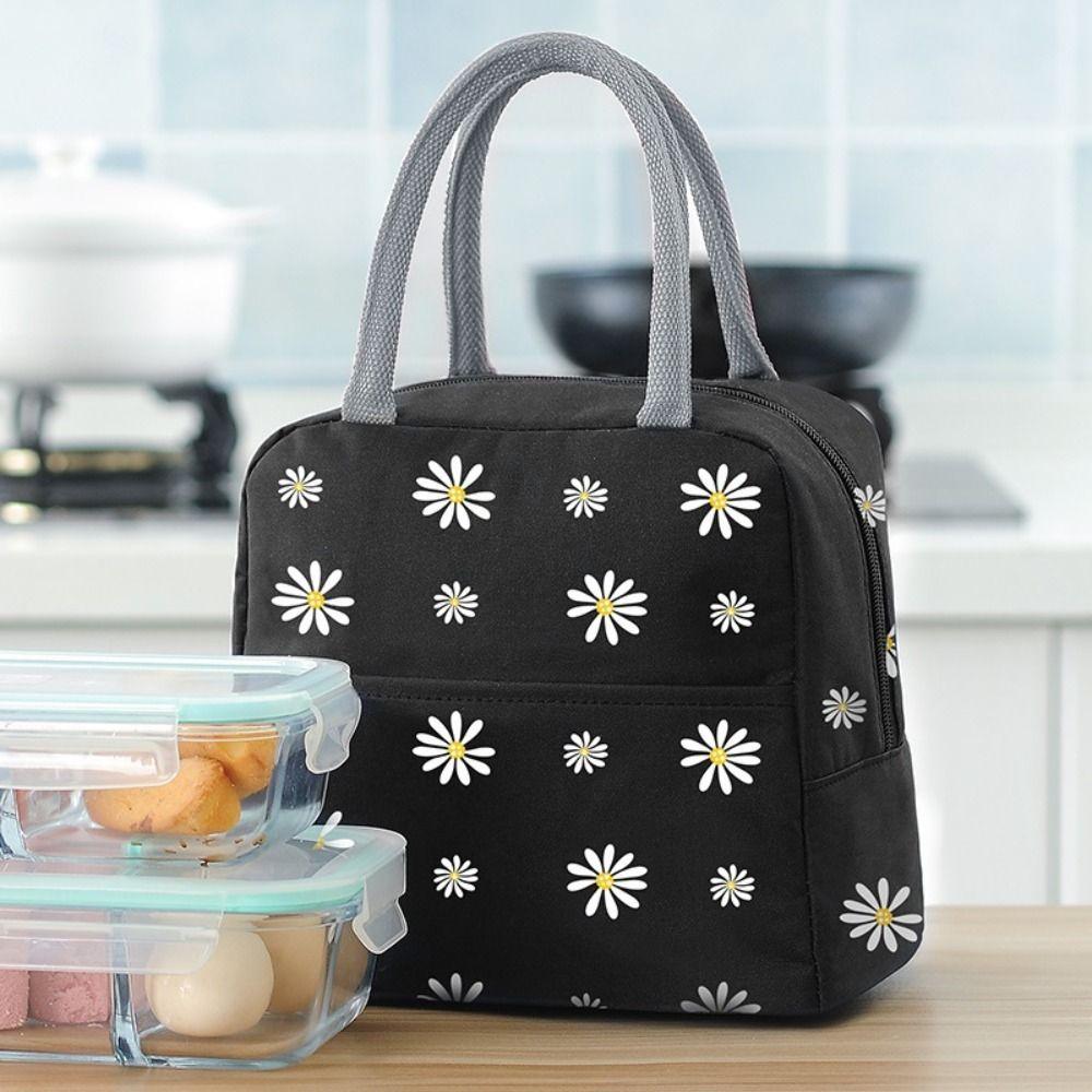 Men For Women Outdoor Oxford Cloth Picnic Pouch Daisy Lunch Bag Large Capacity Thermal Cooler Bag