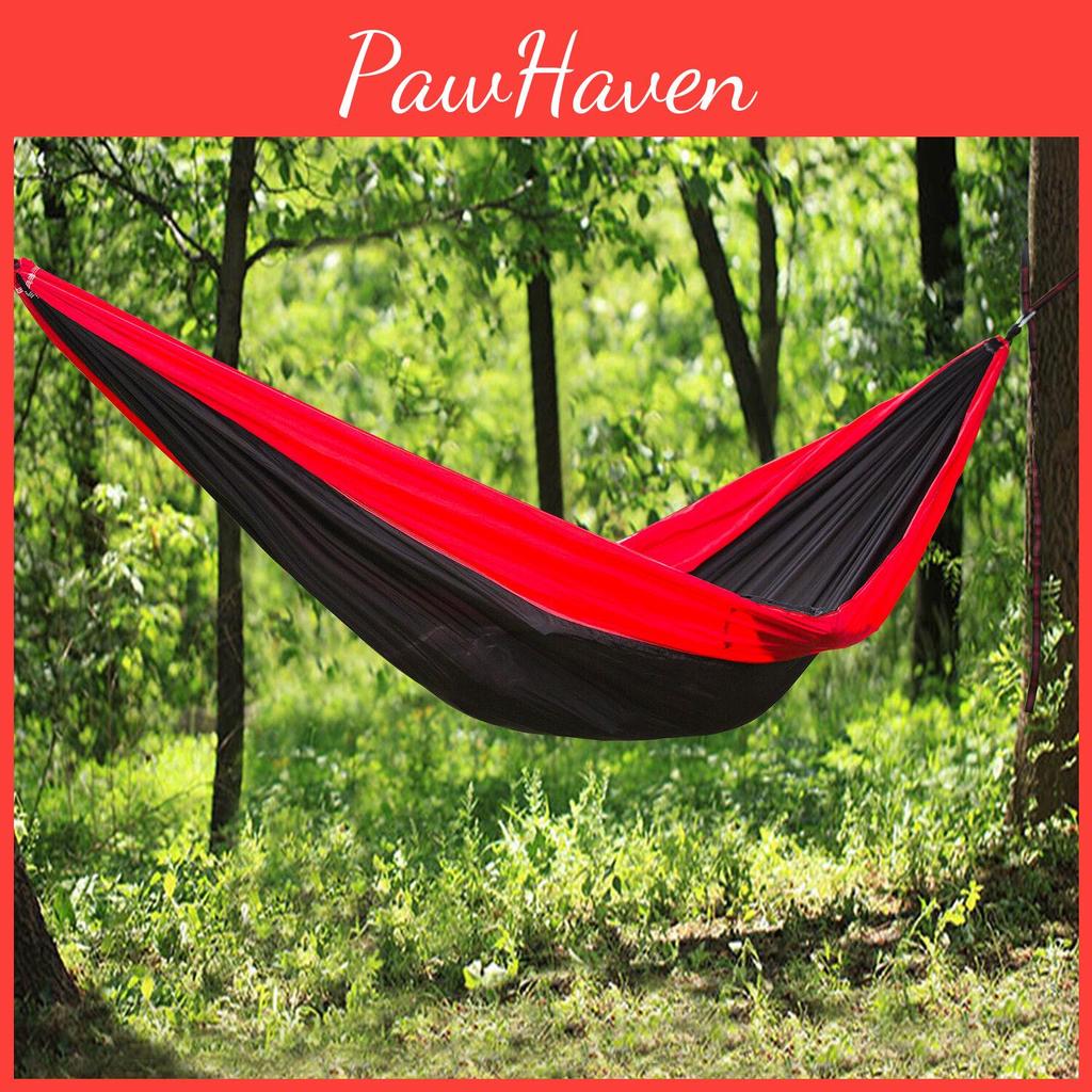 Двухместный гамак из парашютного нейлона для путешествий и кемпинга на открытом воздухе**