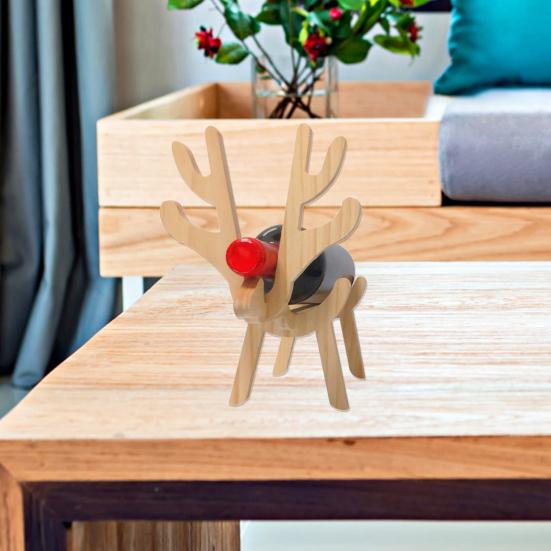 Wine Stand Animal Shape Decorative Wooden Durable Dog Little Pig Statue for Bar