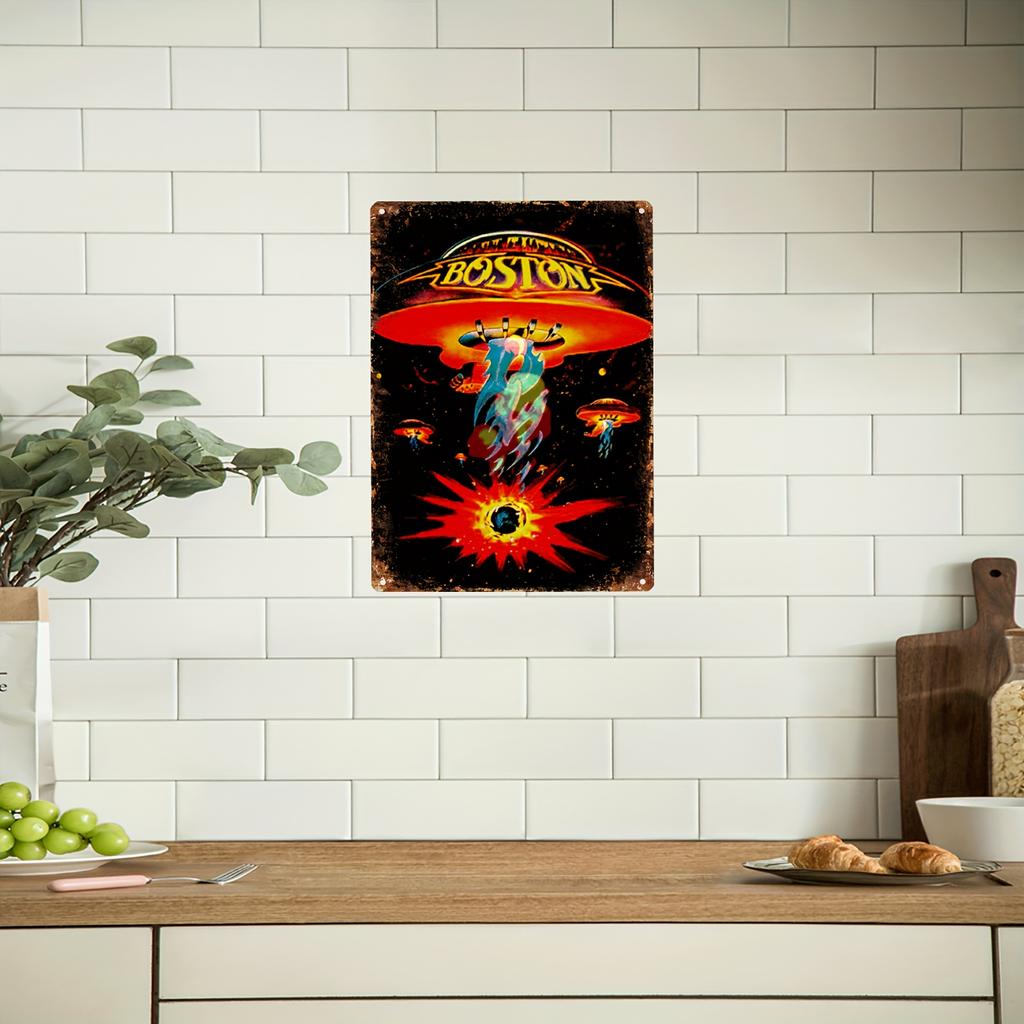 Iconic, Rock N Roll Vintage Metal Tin Sign - 8"x12" | Funny Rock Band Art for Home & Bar Decor, Durable Iron Wall Hanging
