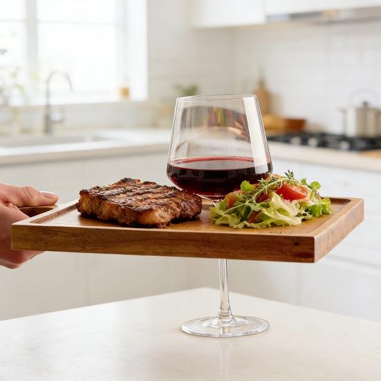 4 шт. Деревянный поднос-закусочница в форме пазла, доска для мясных закусок, сырная тарелка с вырезами для крекеров, универсальная сервировочная доска для вечеринки, барбекю, домашней кухни