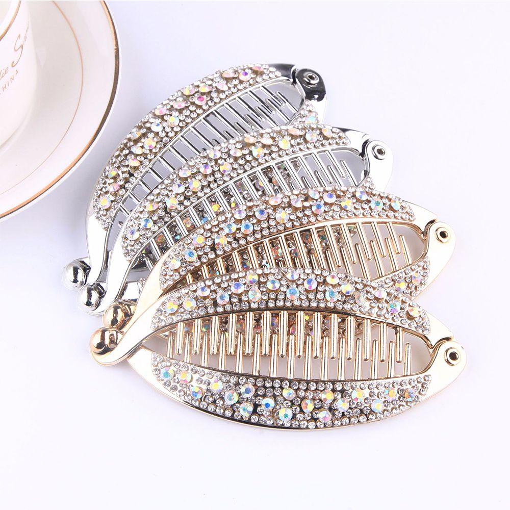 Elegant DIY Banana Clips Fish Shape Rhinestone Women Hair Claws Hair Clips Hairpins Fish Clip