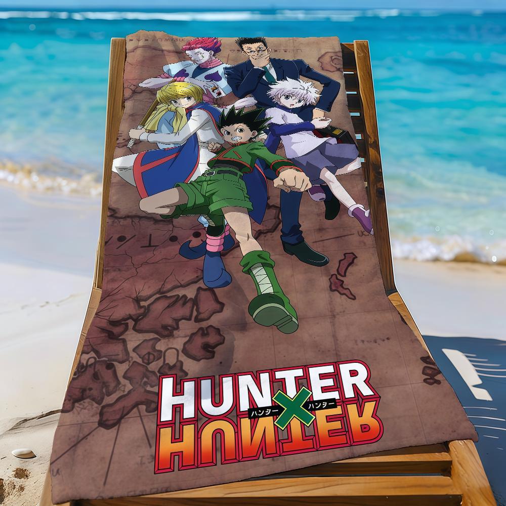 Комикс Hunter X Hunter Полотенце Пляжное Полотенце Дорожное Легкое Приятное для Кожи для Бассейна Пляжа Кемпинга Круиза Лето