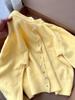 Women's Chic Pale Yellow Knitted Cardigan - Spring/Autumn Lazy Style Sweater Top