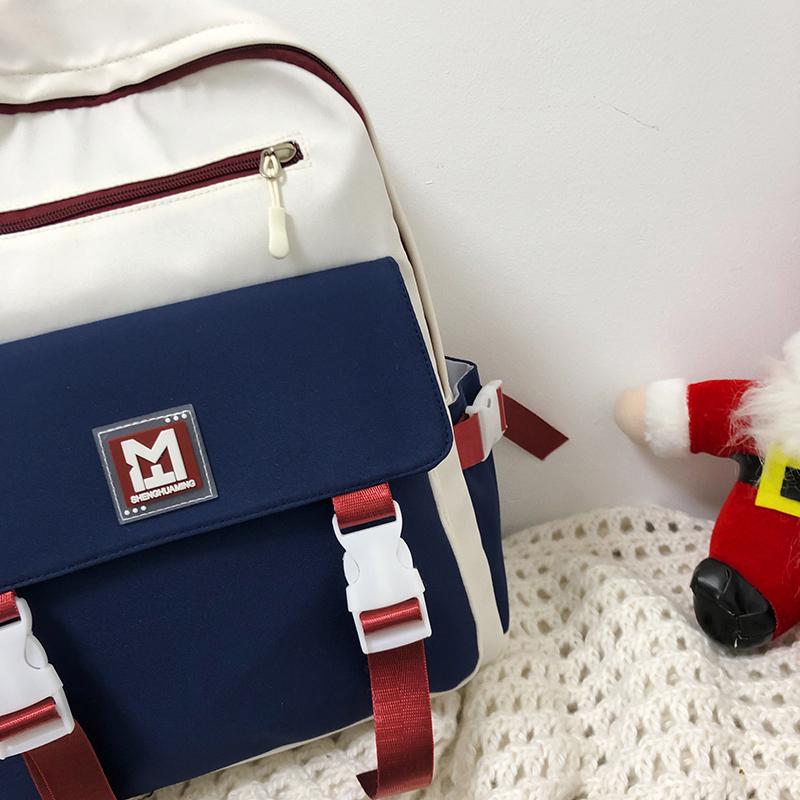 Большая вместимость, легкий школьный рюкзак для средней школы, женский, контрастный цвет