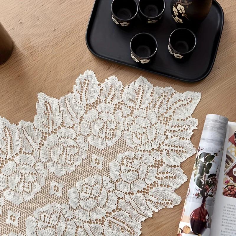 1 шт. Ретро кружевные салфетки, Элегантные в винтажном французском стиле, Вышитые вручную настольные салфетки для украшения домашнего стола