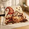 Holiday Gnome Hot Cocoa Coral Fleece Blanket Christmas Winter Decor