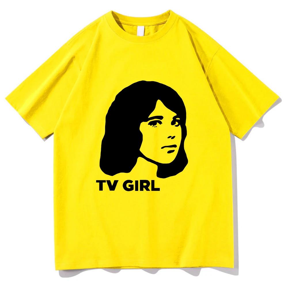 Summer Men's TV GIRL Band Printed T-shirt, 100% Pure Cotton Cartoon Harajuku Comfortable Clothing Top