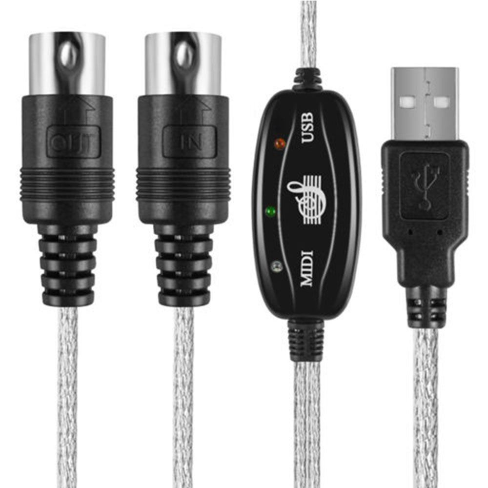 for Electric Piano MIDI Interface USB IN-OUT Converter Drum Adapter MIDI to USB Cable MIDI Cable