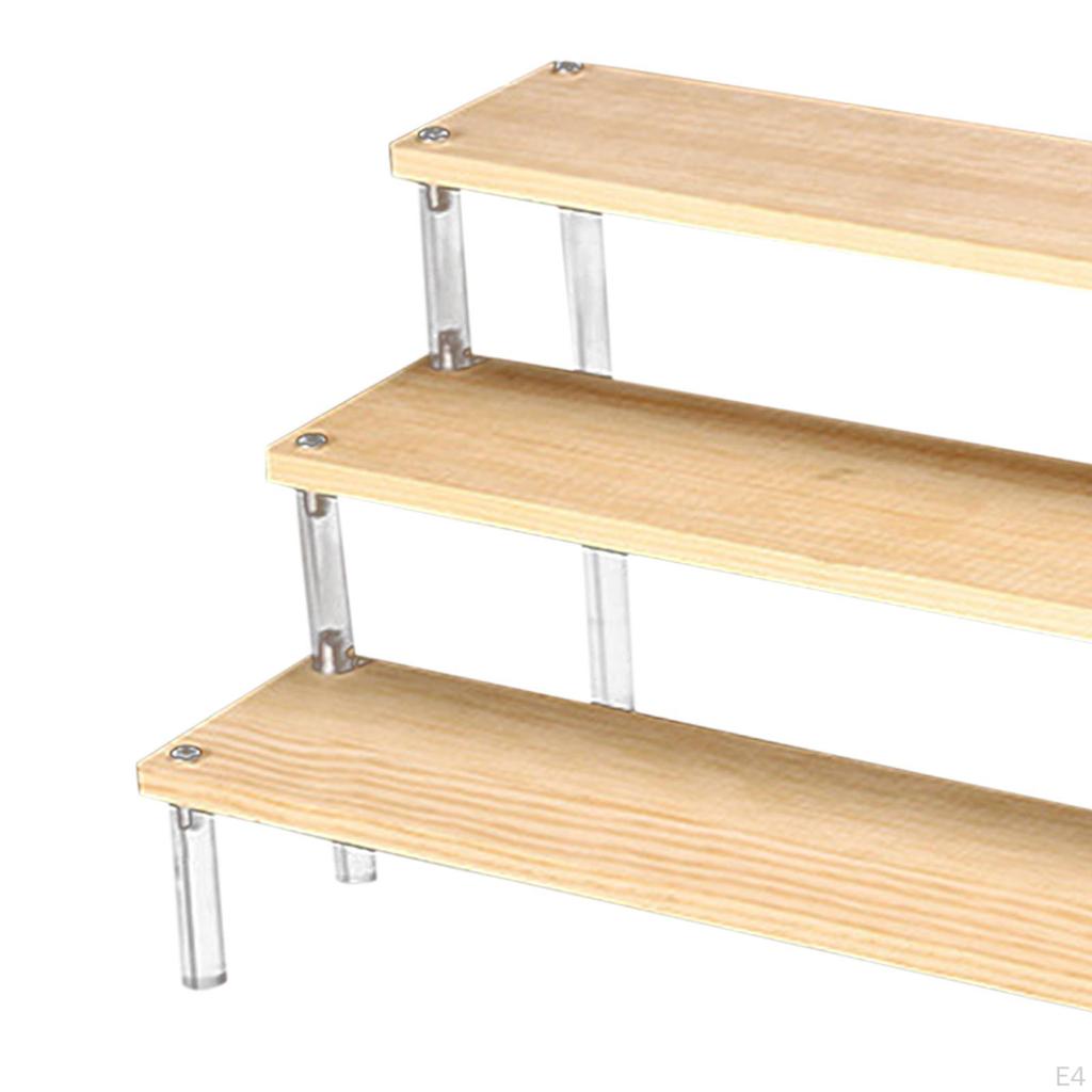 Прозрачный акриловый подставка-органайзер полка держатель для кексов витрина фурнитура дерево