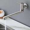 Lengthened Outlet Kitchen Faucet Non-slip Handle Stainless Steel Sink Tap Wall Mounted