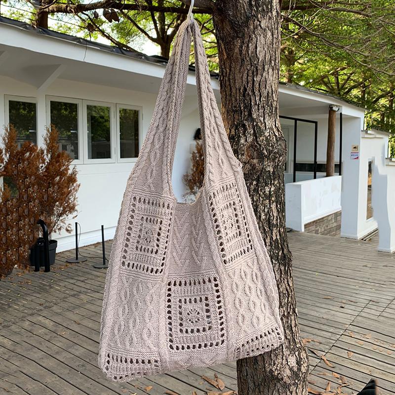 Yogodlns Женская тканая сумка-тоут в стиле бохо, летняя пляжная сумка, тканые сумки ручной работы на плечо, ручная вязаная сумка, сумка для покупок