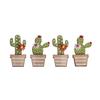 Miniatures en bois Cactus, 3,1x6,5cm, av.Point adhés.,sct.-LS 4pces