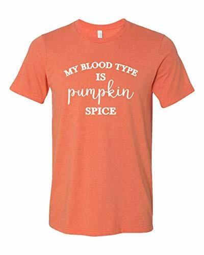 Blood Type Pumpkin Spice Adult Unisex Short Sleeve Tee Shirt Heather Orange