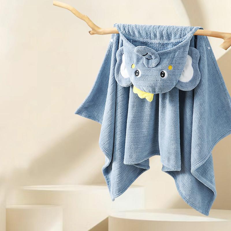Детский банный халат с милым изображением животных, мягкое полотенце с капюшоном для новорожденных, быстросохнущее, утолщенное, детское банное полотенце, накидка для малышей и младенцев, для мальчиков и девочек
