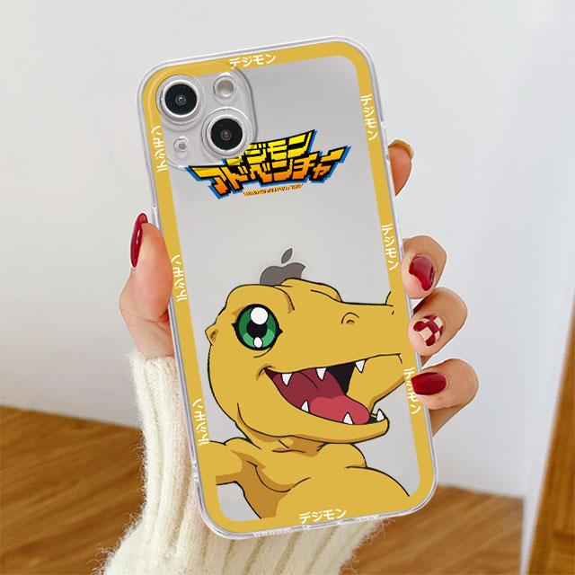 Милый прозрачный чехол Digimon для Apple iPhone 11 14 13 12 Pro 7 8 Plus XR X XS Max 6 6S 14Pro, силиконовый чехол для телефона