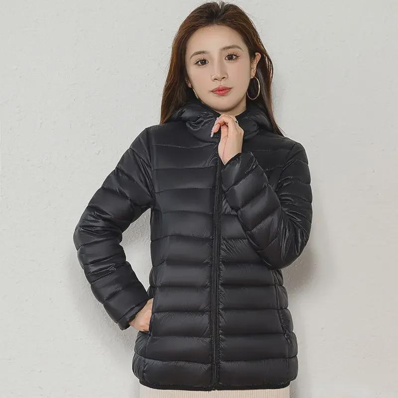 Women's Slim Fit Light Down Short Cotton Coat - Winter Korean Style, Large Size Available